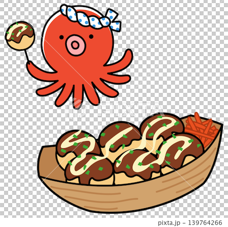 たこ焼き かわいいタコのキャラクター たこ焼き かわいいタコのキャラクター 139764266