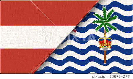 Flags of Austria and British Indian Ocean Territory. Austrian and British Indian Flags of Austria and British Indian Ocean Territory. Austrian and British Indian 139764277
