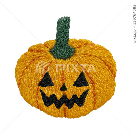 【ハロウィンのおばけカボチャ】手刺繍イラスト素材 139764398