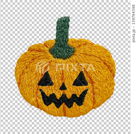 【ハロウィンのおばけカボチャ】手刺繍イラスト素材 139764398