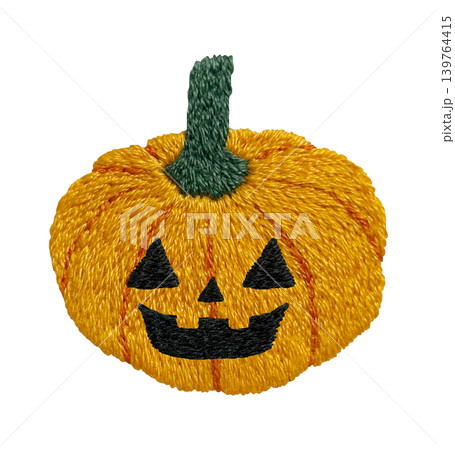 【ハロウィンのおばけカボチャ】手刺繍イラスト素材 139764415