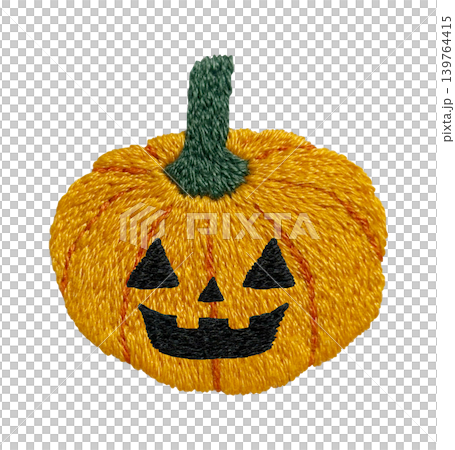 【ハロウィンのおばけカボチャ】手刺繍イラスト素材 139764415