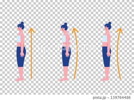 姿勢のイラスト素材 女性 姿勢のイラスト素材 女性 139764486