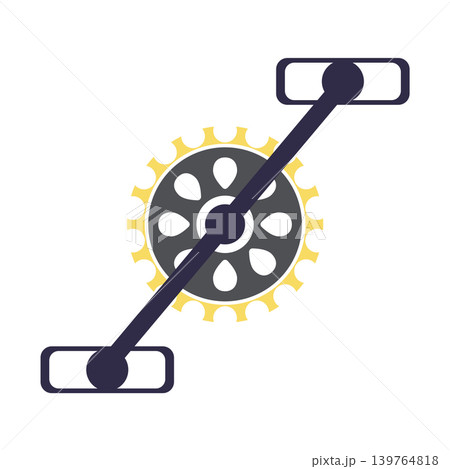 Bicycle crankset with pedals in flat design. Mountain bike components. Vector illustration isolated. Bicycle crankset with pedals in flat design. Mountain bike components. Vector illustration isolated. 139764818