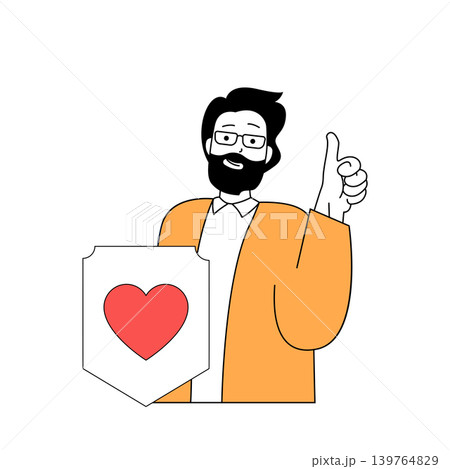 Travel concept with cartoon people in flat design for web. Man going to international trip and getting travel insurance permission. Vector illustration for social media banner, marketing material. Travel concept with cartoon people in flat design for web. Man going to international trip and getting travel insurance permission. Vector illustration for social media banner, marketing material. 139764829
