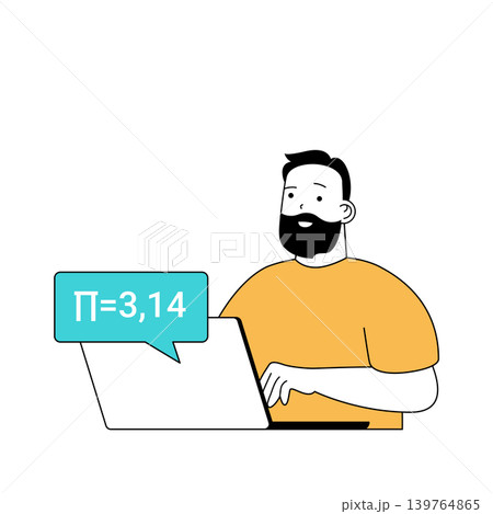 Education concept with cartoon people in flat design for web. Student making scientific research, learning maths, preparing to exam. Vector illustration for social media banner, marketing material. Education concept with cartoon people in flat design for web. Student making scientific research, learning maths, preparing to exam. Vector illustration for social media banner, marketing material. 139764865