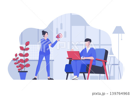 Referral marketing concept with cartoon people in flat design for web. Woman and man inviting audience online to join referral program. Vector illustration for social media banner, marketing material. Referral marketing concept with cartoon people in flat design for web. Woman and man inviting audience online to join referral program. Vector illustration for social media banner, marketing material. 139764968