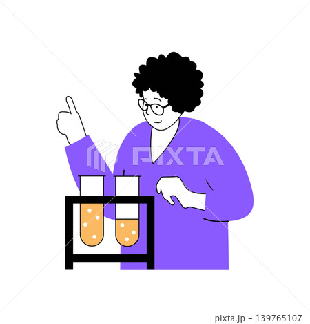 Education concept with cartoon people in flat design for web. Teacher making research with test tubes at chemistry lesson in class. Vector illustration for social media banner, marketing material. Education concept with cartoon people in flat design for web. Teacher making research with test tubes at chemistry lesson in class. Vector illustration for social media banner, marketing material. 139765107