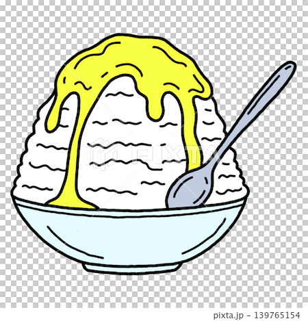Shaved ice of lemon syrup 139765154