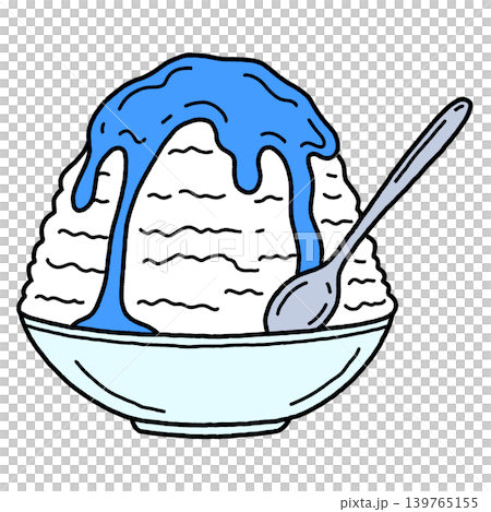Blue Hawaii syrup shaved ice 139765155