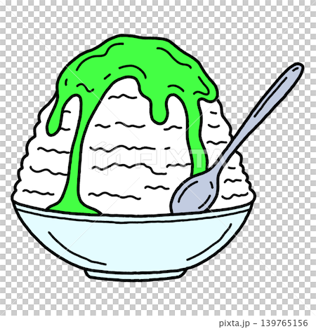 メロンシロップのかき氷 139765156