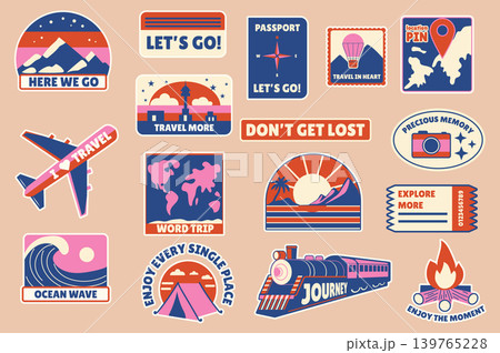 Retro Travel Stickers 139765228