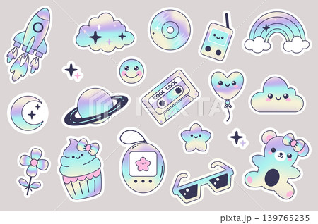 Retro Y2K Hologram Stickers 139765235
