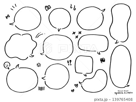 ペンで描いた手描き吹き出しフレームセット 139765408