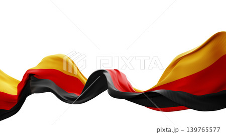 German flag flowing isolated on white background with fabric texture 3D render 139765577