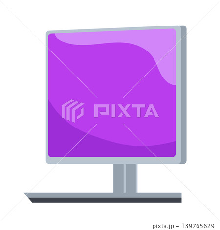 Desktop computer monitor in flat design. Gamer accessory for video gaming. Vector illustration isolated. 139765629
