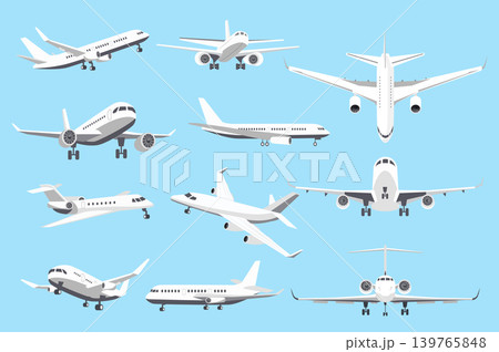 Airplanes in Different Angles 139765848