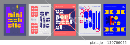 Abstract cover typography template. Posters layouts with bright colors, bold titles, bright dynamic composition in experimental style. Social media banners set in retro design. Vector illustration. Abstract cover typography template. Posters layouts with bright colors, bold titles, bright dynamic composition in experimental style. Social media banners set in retro design. Vector illustration. 139766053