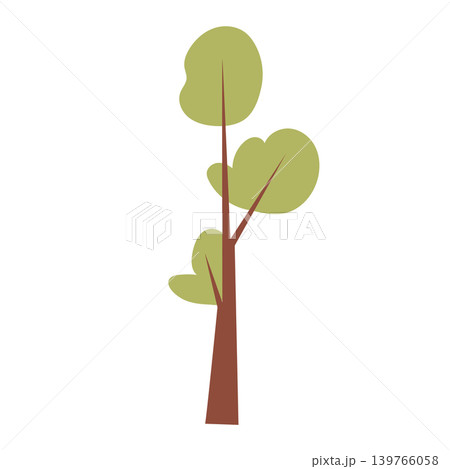 Abstract green tree in flat design. Forest plant with simple shapes. Vector illustration isolated. Abstract green tree in flat design. Forest plant with simple shapes. Vector illustration isolated. 139766058