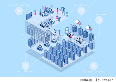 Data Center Isometric Concept Data Center Isometric Concept 139766387