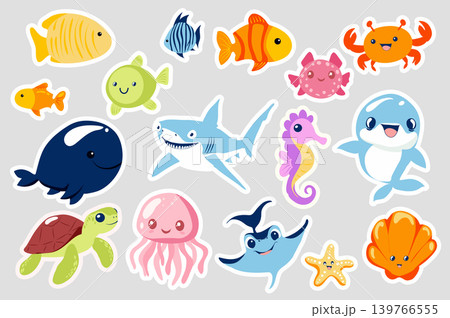 Underwater Animal Stickers Underwater Animal Stickers 139766555