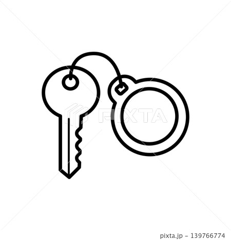 Classic Car Ignition Key and Keychain Icon Classic Car Ignition Key and Keychain Icon 139766774