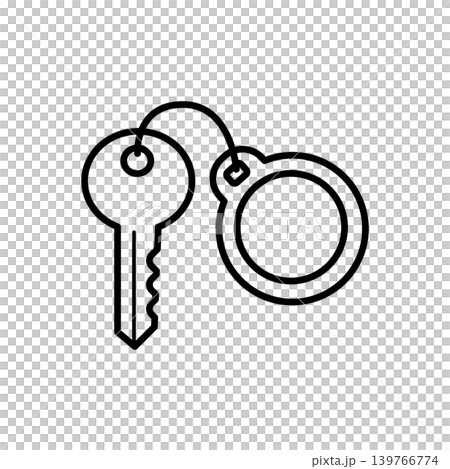 Classic Car Ignition Key and Keychain Icon Classic Car Ignition Key and Keychain Icon 139766774