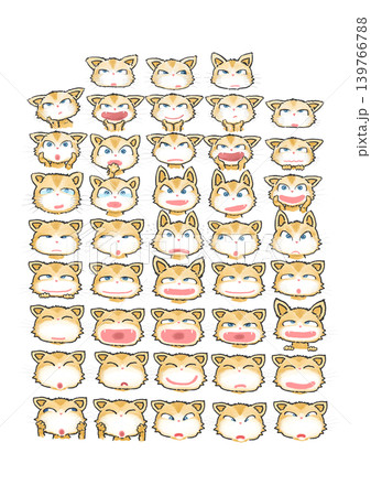 イラスト 色々な表情のネコちゃん イラスト 色々な表情のネコちゃん 139766788