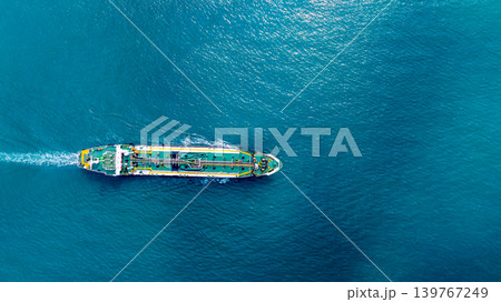 Aerial view oil and gas tanker ship freight shipping oil and gas, Global business freight shipping import export logistic transportation oil and gas product tanker ship, Sea freight oil product Aerial view oil and gas tanker ship freight shipping oil and gas, Global business freight shipping import export logistic transportation oil and gas product tanker ship, Sea freight oil product 139767249