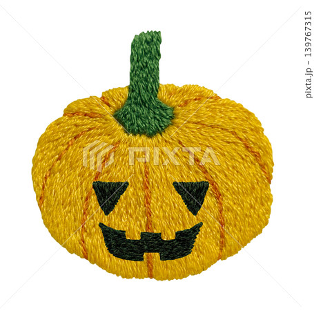 【ハロウィンのおばけカボチャ】手刺繍イラスト素材 139767315