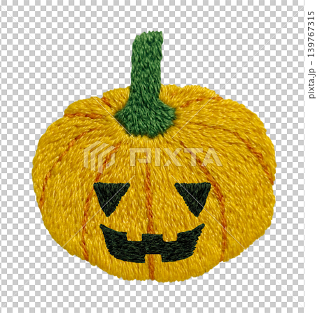 【ハロウィンのおばけカボチャ】手刺繍イラスト素材 139767315