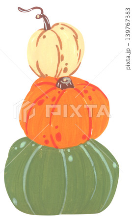 Pumpkin hand drawn illustration, cute autumn thanksgiving harvest collection with squash gourd leaves, cozy farm decor, organic seasonal vegetable card graphic design Pumpkin hand drawn illustration, cute autumn thanksgiving harvest collection with squash gourd leaves, cozy farm decor, organic seasonal vegetable card graphic design 139767383