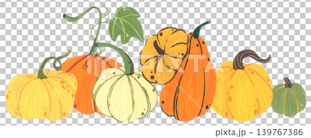 Pumpkin hand drawn illustration, cute autumn thanksgiving harvest collection with squash gourd leaves, cozy farm decor, organic seasonal vegetable card graphic design Pumpkin hand drawn illustration, cute autumn thanksgiving harvest collection with squash gourd leaves, cozy farm decor, organic seasonal vegetable card graphic design 139767386