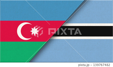 Double Flag of Azerbaijan and Botswana on Fabric Texture Double Flag of Azerbaijan and Botswana on Fabric Texture 139767482