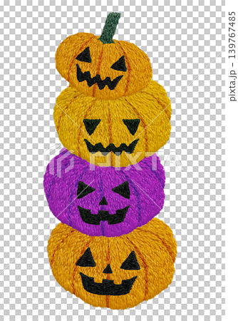 [Halloween Ghost Pumpkin Tower] Hand Embroidery Illustration Material 139767485