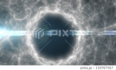 White glowing energy portal with electric halo and lens flare on a futuristic wireframe network grid, abstract sci-fi technology background White glowing energy portal with electric halo and lens flare on a futuristic wireframe network grid, abstract sci-fi technology background 139767567