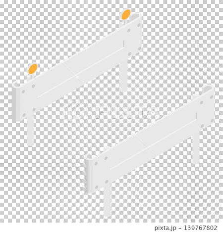 アイソメトリックなガードレールのイラスト素材セット 139767802