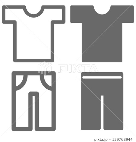 ベクターTシャツとズボンアイコンセット ベクターTシャツとズボンアイコンセット 139768944
