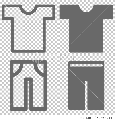 ベクターTシャツとズボンアイコンセット ベクターTシャツとズボンアイコンセット 139768944