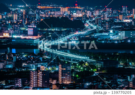広島　鈴が峰公園からの夜景 139770205