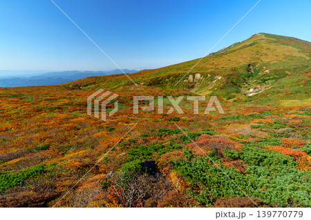 紅葉の栗駒山 神の絨毯と呼ばれる絶景登山風景 紅葉の栗駒山 神の絨毯と呼ばれる絶景登山風景 139770779