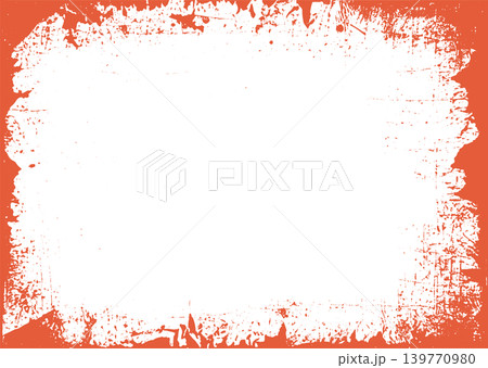 A3 Halloween paper background with distressed grunge orange border, splatters and rough edges 139770980