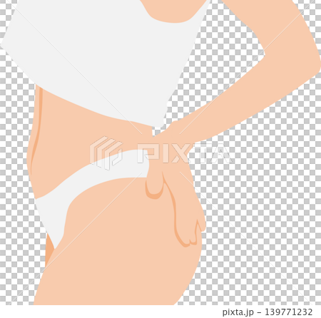 Illustration of a woman who succeeded in dieting 139771232