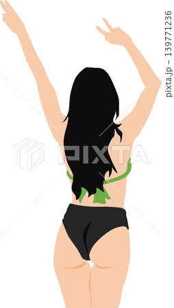 女性が浜辺にいるイラスト 139771236