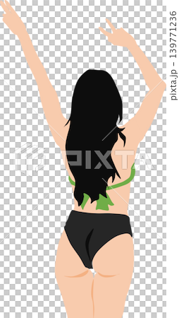 女性が浜辺にいるイラスト 139771236