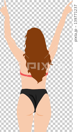 女性が浜辺にいるイラスト 女性が浜辺にいるイラスト 139771237