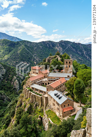 Abbey of Saint Martin du Canigou. Pyrenees-Orientales department in France, founded by monks of the Benedictine order Abbey of Saint Martin du Canigou. Pyrenees-Orientales department in France, founded by monks of the Benedictine order 139771304