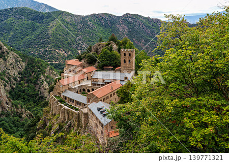 Abbey of Saint Martin du Canigou. Pyrenees-Orientales department in France, founded by monks of the Benedictine order Abbey of Saint Martin du Canigou. Pyrenees-Orientales department in France, founded by monks of the Benedictine order 139771321