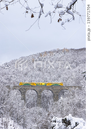 Diesel train on Zampach bridge near Jilove u Prahy, Central Bohemia, Czech Republic Diesel train on Zampach bridge near Jilove u Prahy, Central Bohemia, Czech Republic 139771704