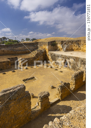 Roman Necropolis of Carmona showing ancient tombs and burial chambers in Andalusia, Spain Roman Necropolis of Carmona showing ancient tombs and burial chambers in Andalusia, Spain 139771851